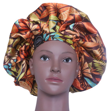Load image into Gallery viewer, Elite Satin Bonnet - Tropical Earth | Satin Bonnets For Natural Hair