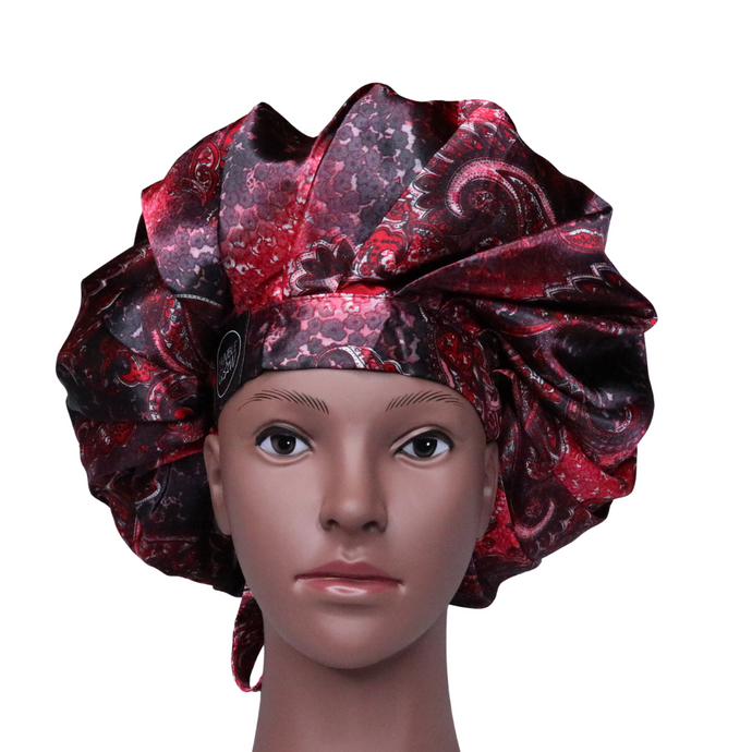 Elite Satin Bonnet - Ruby Vermillion | Satin Bonnets For Natural Hair