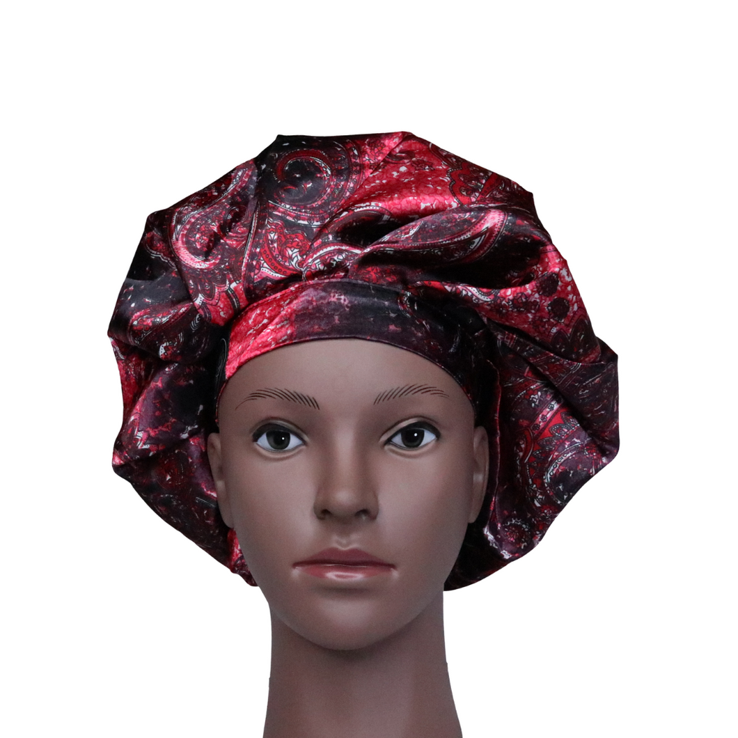 Elite Satin Bonnet - Ruby Vermillion | Satin Bonnets For Natural Hair