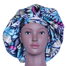 Load image into Gallery viewer, Elite Satin Bonnet - Tropical Breeze | Satin Bonnets For Natural Hair