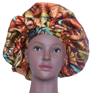 Elite Satin Bonnet - Tropical Earth | Satin Bonnets For Natural Hair
